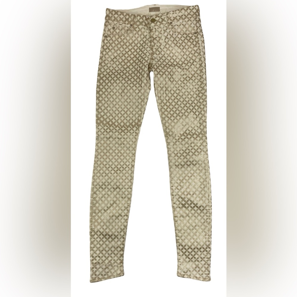 Mother Women's The Looker Creme De Love Ivory Gold Skinny Jeans 27/31